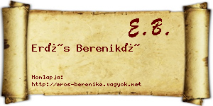 Erős Bereniké névjegykártya